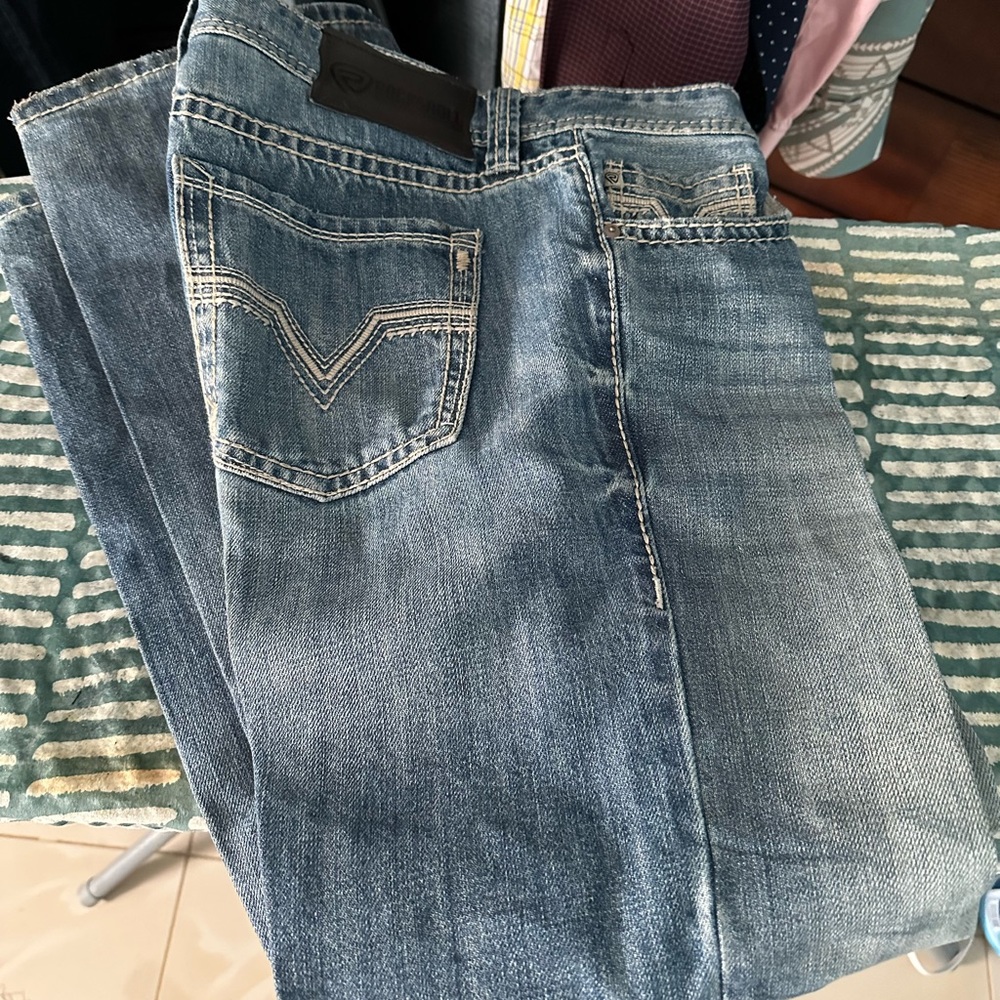 Pistol Straight Light Wash Rock & Roll Demin Jeans 33x32